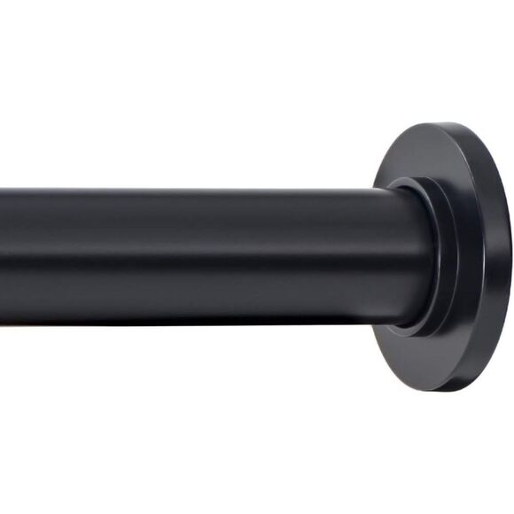 Ivilon Tension Curtain Rod or Shower Rod Simple Minimal Design 54"-90" Black - Picture 1 of 4